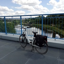 Traversée de l'Oudon et du Pont Bleu à Segré 2/2