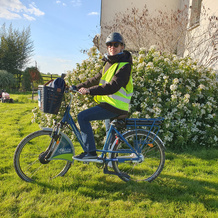 Photo souvenir de mon arrivée à la maison. Une première pour mon vélo-taf réussie!