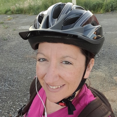 Sabrina Avant le départ des 26km vélo/taf