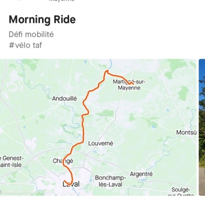 Trajet Vélo/taf