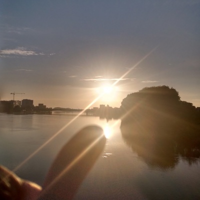 Trop beau le coucher de soleil en revenant de l'Insee de Nantes !
