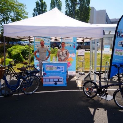 Stand mobilité de l'agglo de Saumur au Centre Hospitalier