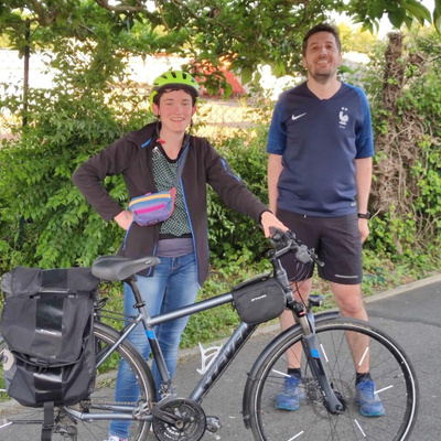 marion et clément viennent à vélo et en courant