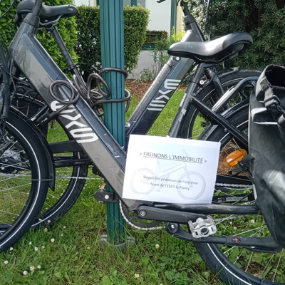 Slogan de la team ESAT "FREINONS L'IMMOBILITÉ"