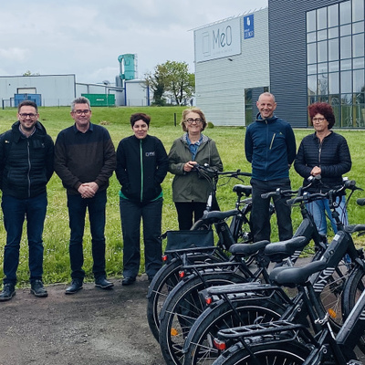 Equipe MéO utilisatrice des vélos électriques prêtés par Terres de Montaigu