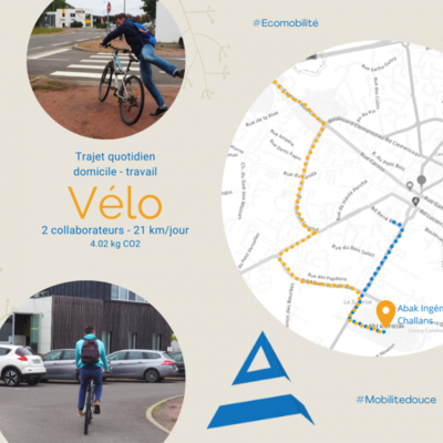 Abak Ingénierie : 2 de nos collaborateurs prennent quotidiennement le vélo pour un total de 21km/jour!