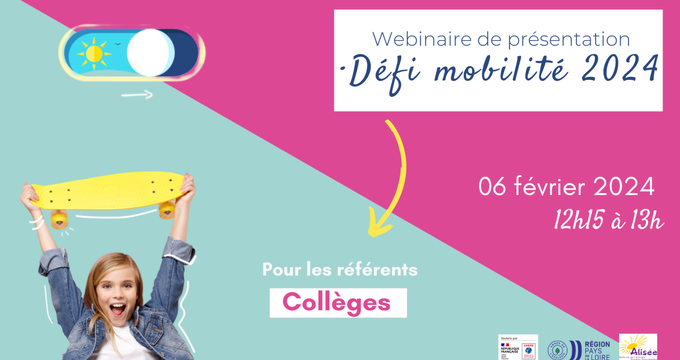 Webinaire Défi Mobilité 2024 : Je suis référent d'un établissement scolaire, comment je participe ?